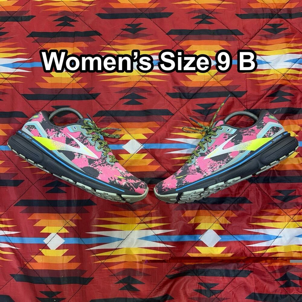 Brooks Ghost 15 Drip 2023 Women's Size 9 B Pink Gray Running Shoes 1203801B479